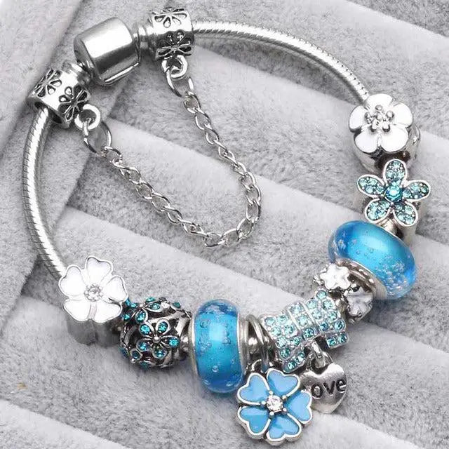 Vintage Blue Silver Bracelets