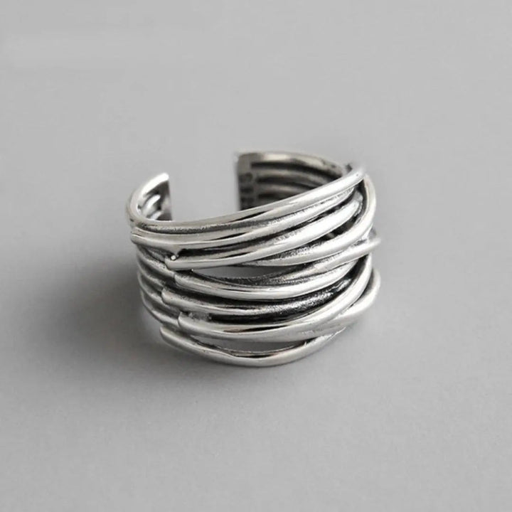 Adjustable silver ring
