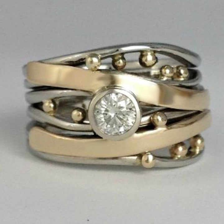 Royal - Vintage Gold Inset Zirconia Ring