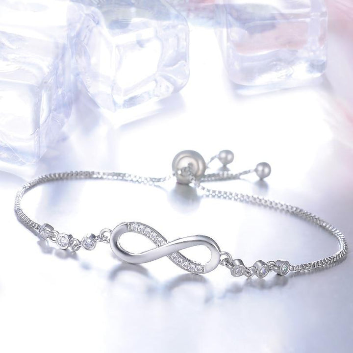 Adjustable Infinite Bracelet in Silver