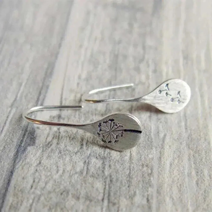 Sterling Silver 925 Dandelion-Shaped Earrings