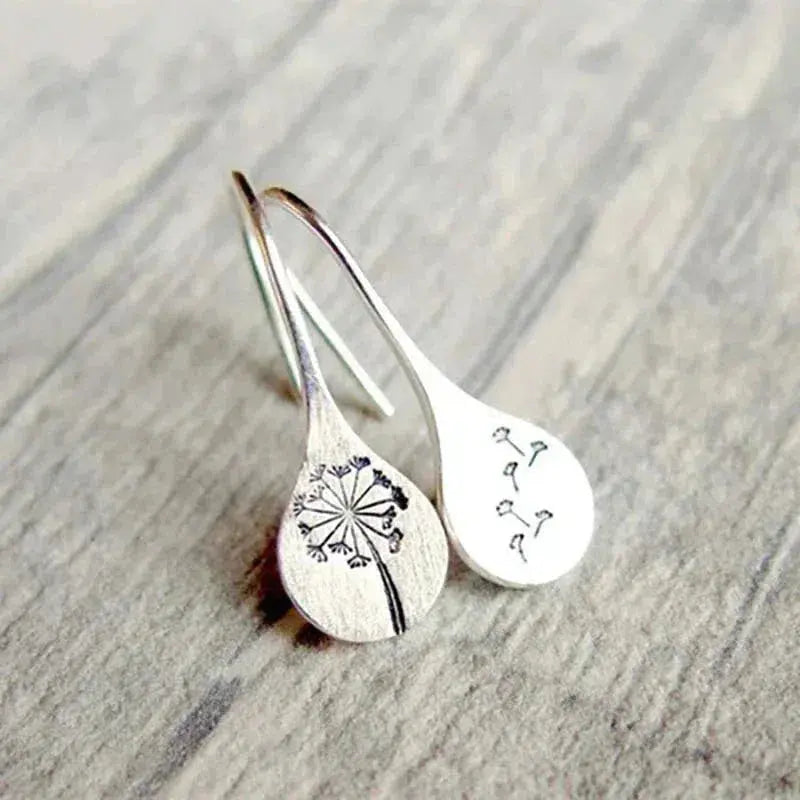 Sterling Silver 925 Dandelion-Shaped Earrings