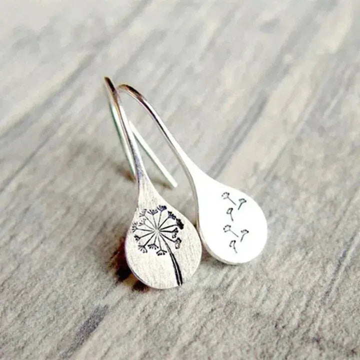 Sterling Silver 925 Dandelion-Shaped Earrings