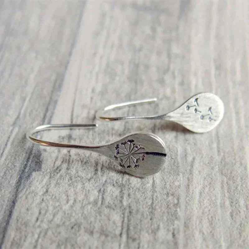 Vintage Silver Flower-Shaped Earrings