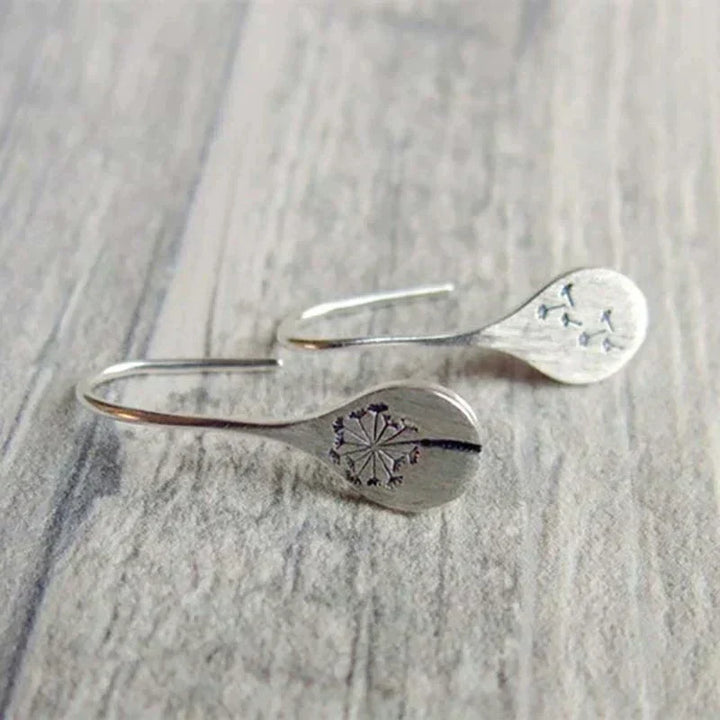 Vintage Silver Flower-Shaped Earrings