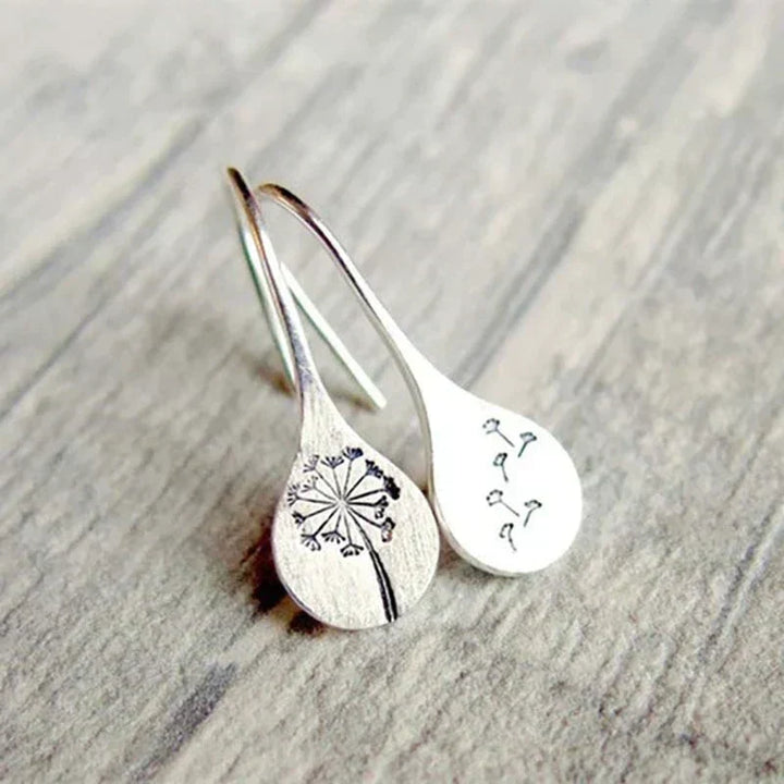 Vintage Silver Flower-Shaped Earrings