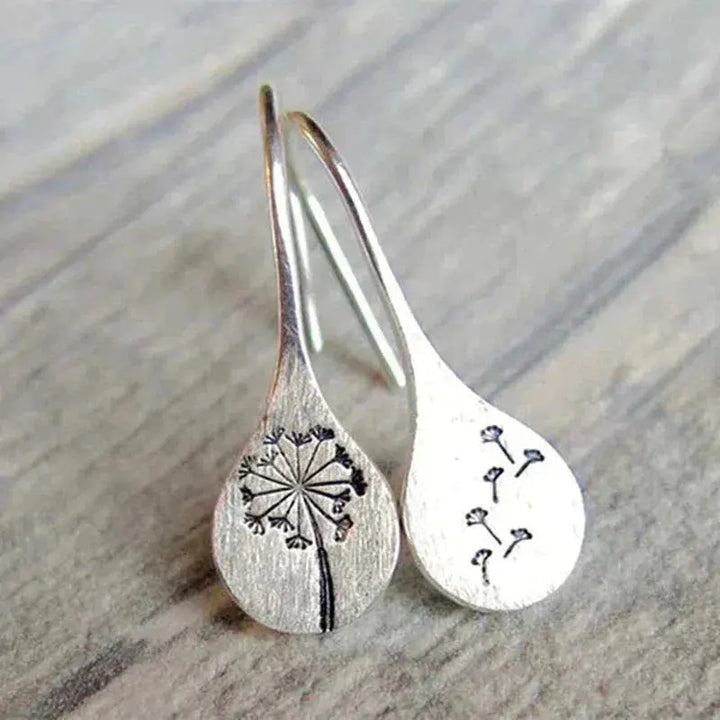 Sterling Silver 925 Dandelion-Shaped Earrings